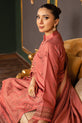  pink embroidered Dhanak suit