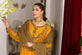 yellow chiffon embroidered dress